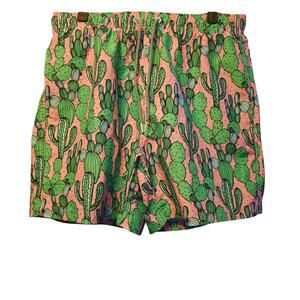Boardies Pink and Green Cactus Print Swim Trunks